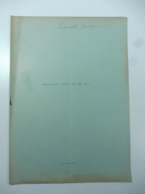 Recensione di Lionello Venturi al volume di Laudedeo Testi, Storia della pittura veneziana